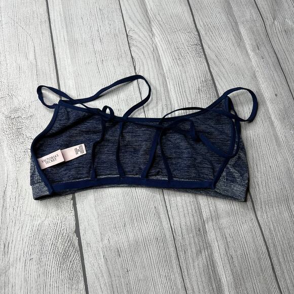 Victoria's Secret Blue Bralette Printed Backless Stretch Sporty Bra Size Small - Picture 4 of 7